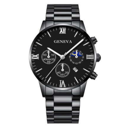 GENEVA new men's steel band watch