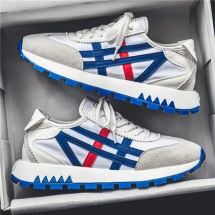 Men's Fashion Casual Shoes Simple Breathable Soft Walking Style Lightweight Summer Sports Running Sneakers Thick-Sole for Spring